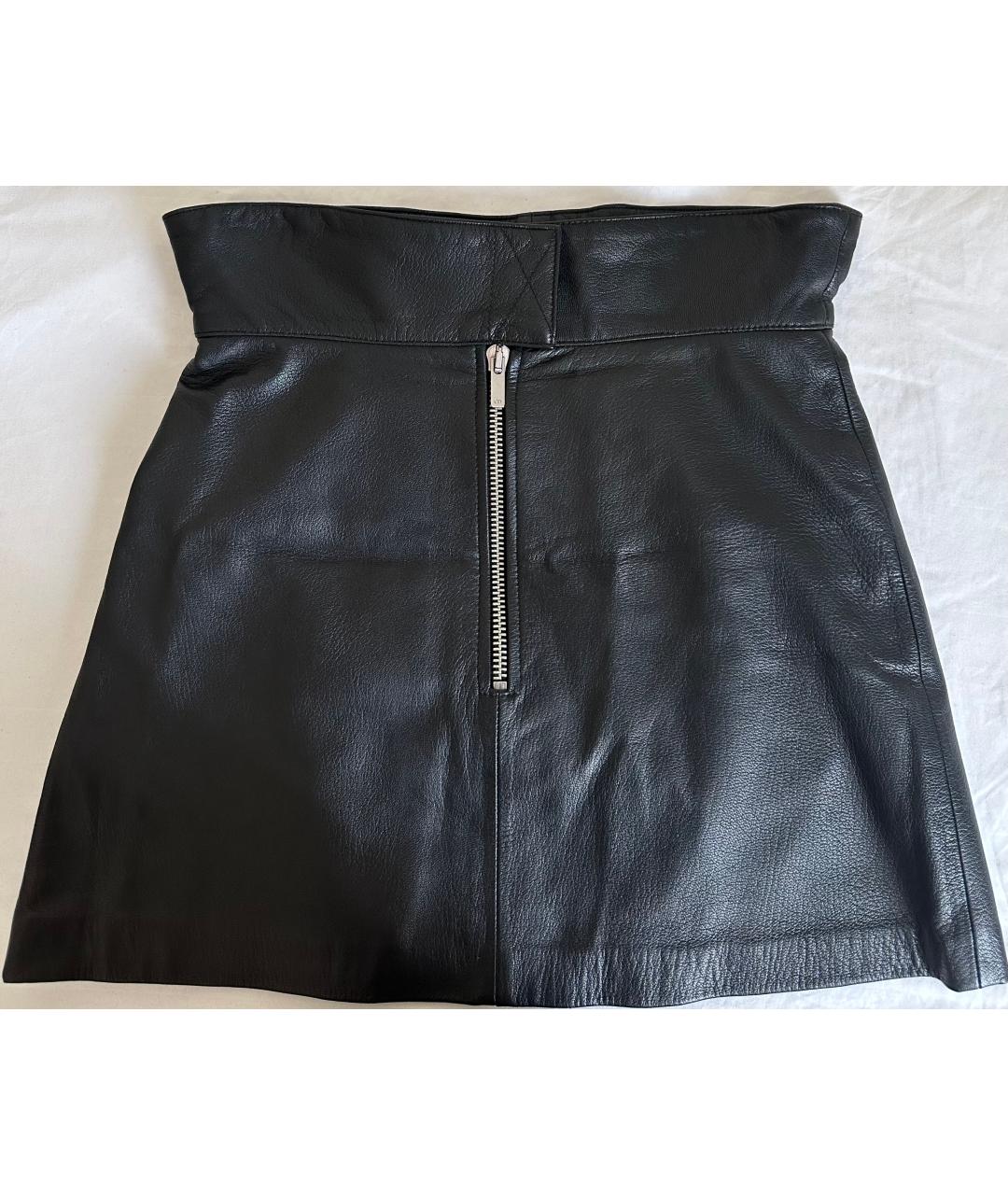 CHRISTIAN DIOR PRE-OWNED Черная кожаная юбка мини, фото 4