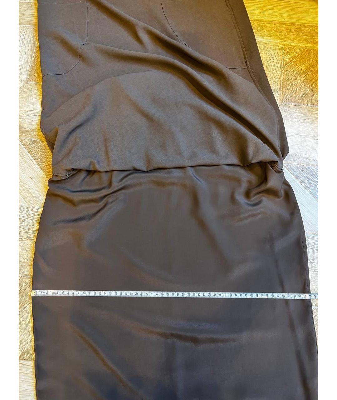 BRUNELLO CUCINELLI Коричневое шелковое платье, фото 6