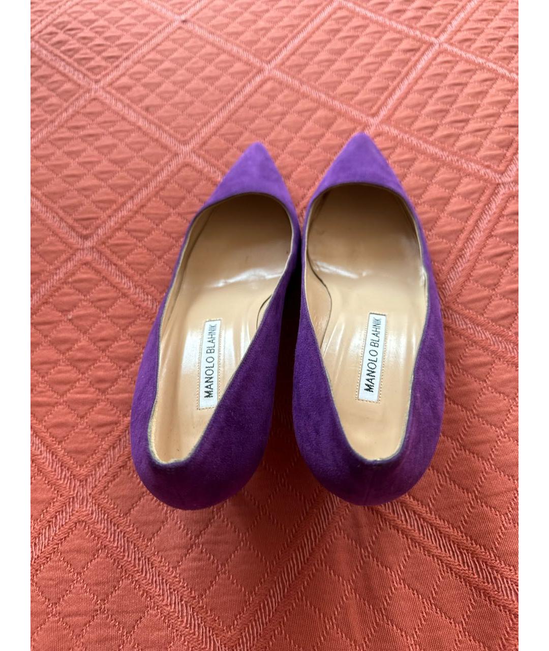 MANOLO BLAHNIK Фиолетовые замшевые туфли, фото 3