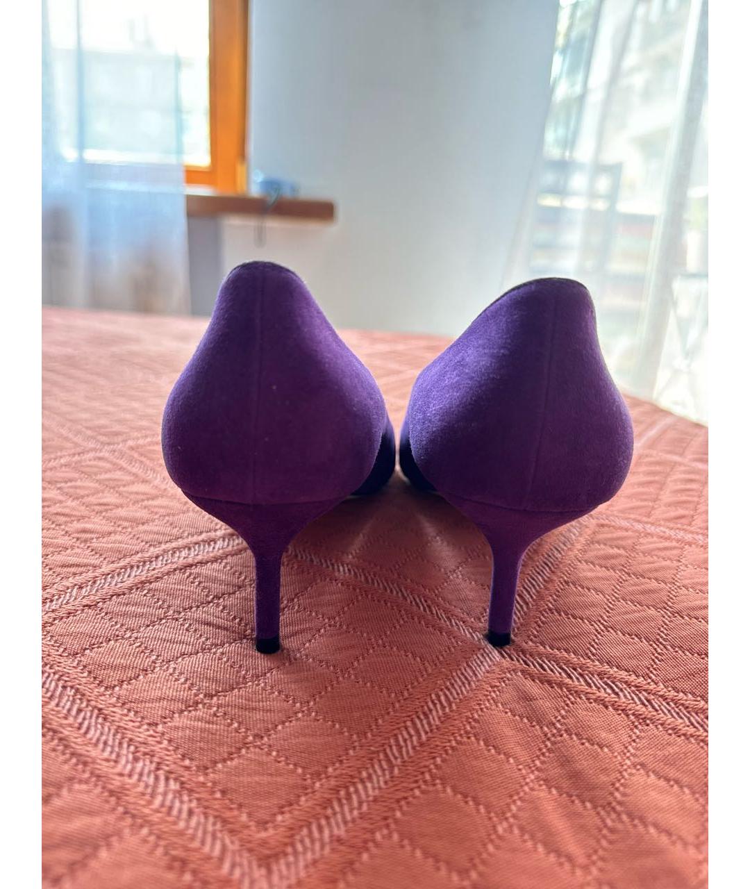 MANOLO BLAHNIK Фиолетовые замшевые туфли, фото 4
