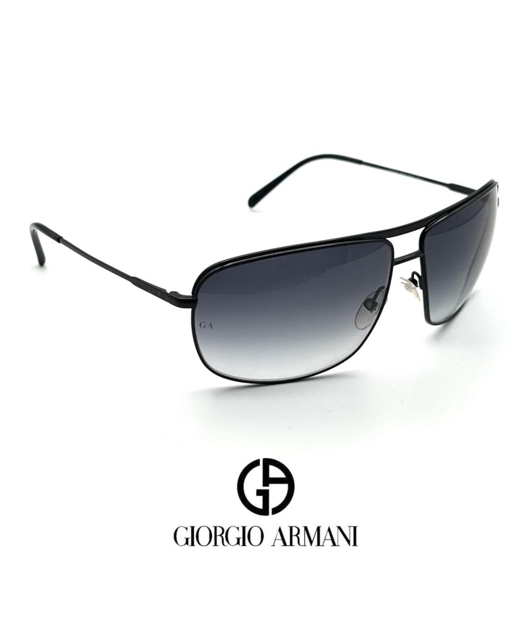 GIORGIO ARMANI Черные металлические солнцезащитные очки, фото 2