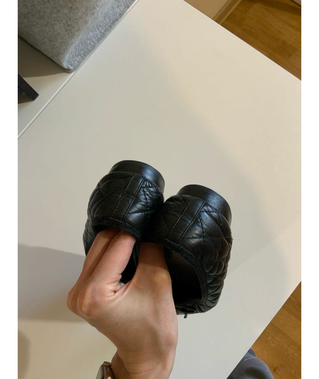 CHANEL PRE-OWNED Черные кожаные балетки, фото 4
