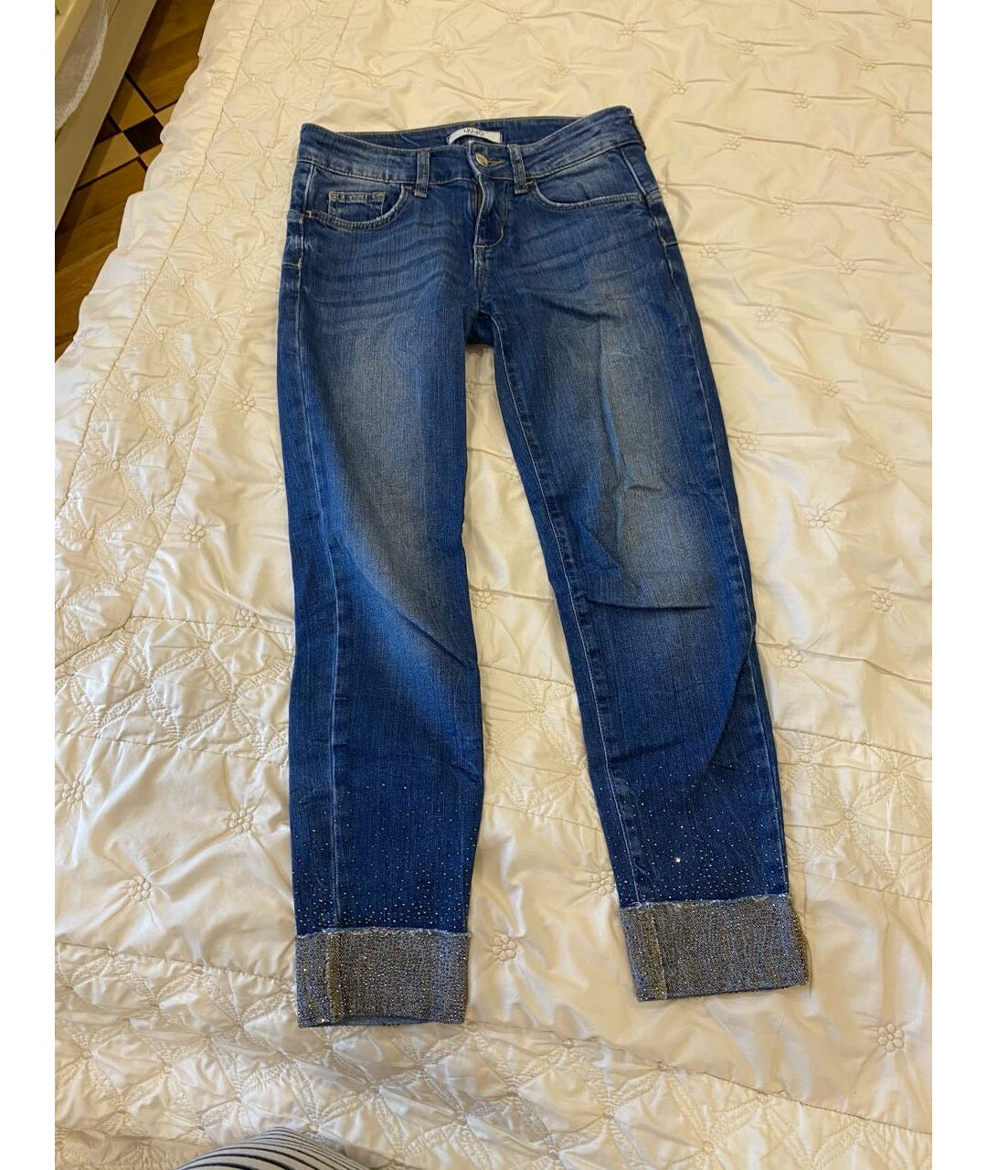LIU JO Синие хлопковые джинсы слим, фото 5