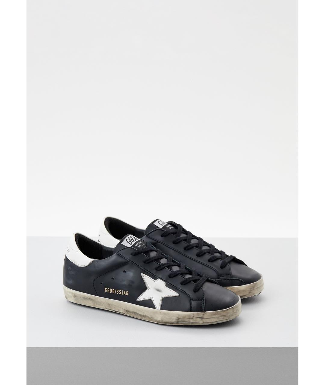 GOLDEN GOOSE DELUXE BRAND Черные кожаные кеды, фото 3