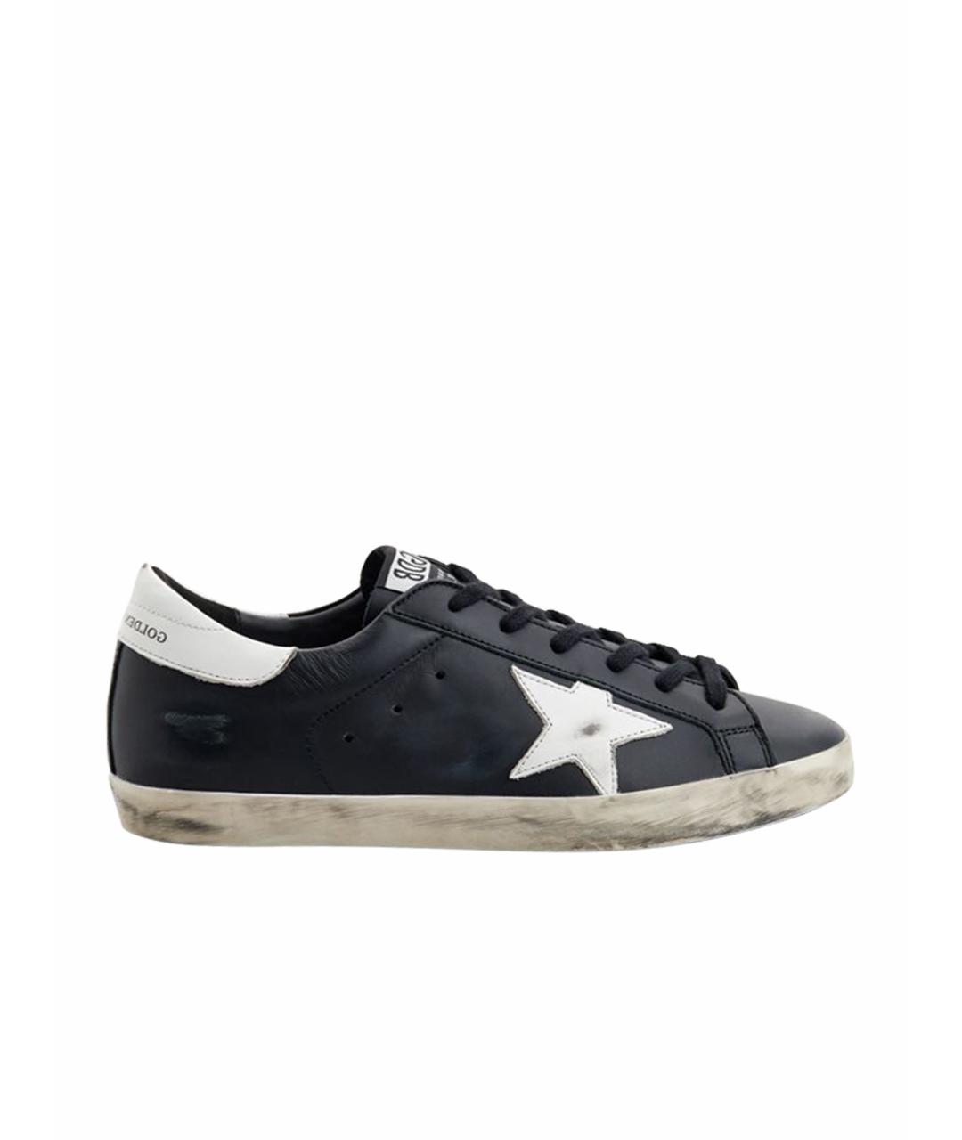 GOLDEN GOOSE DELUXE BRAND Черные кожаные кеды, фото 1