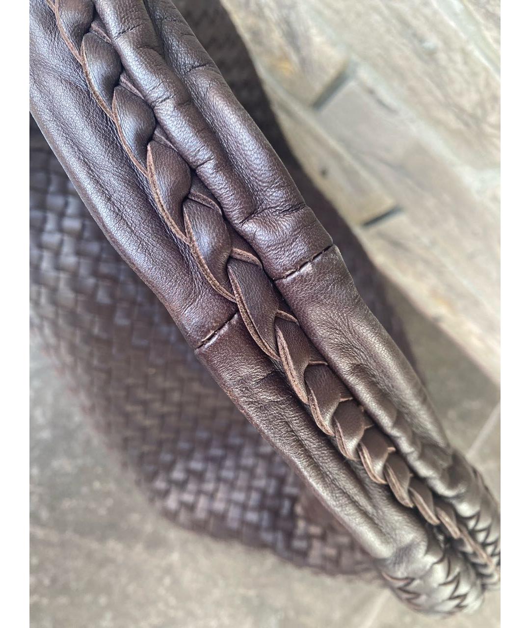 BOTTEGA VENETA Коричневая кожаная сумка тоут, фото 8