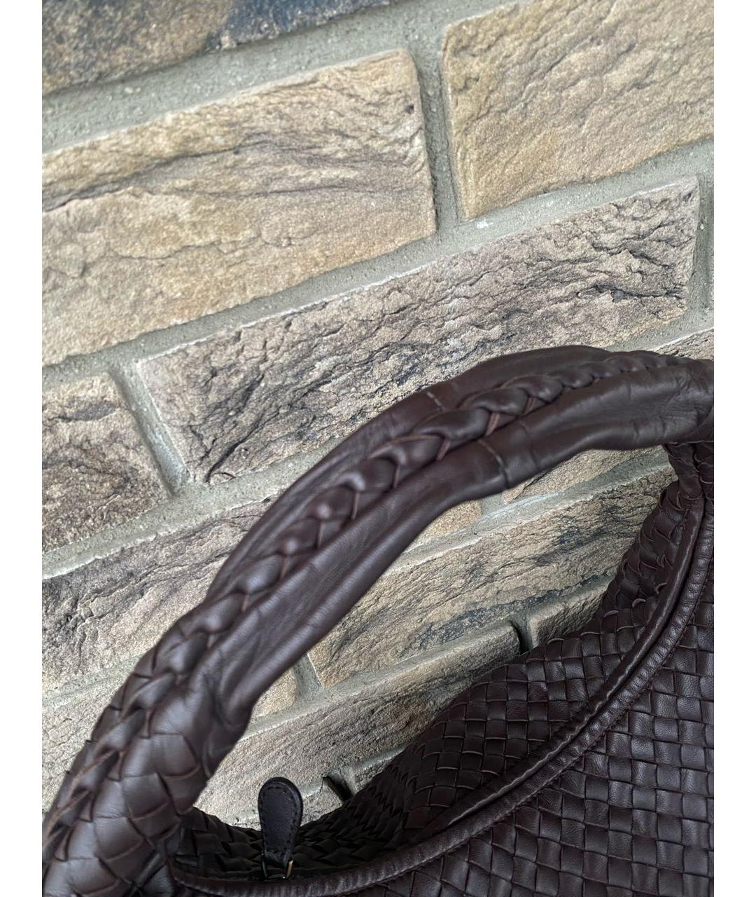 BOTTEGA VENETA Коричневая кожаная сумка тоут, фото 3