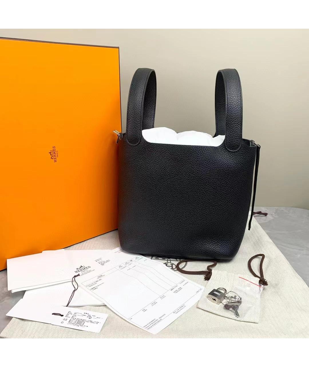 HERMES PRE-OWNED Черная кожаная сумка с короткими ручками, фото 2