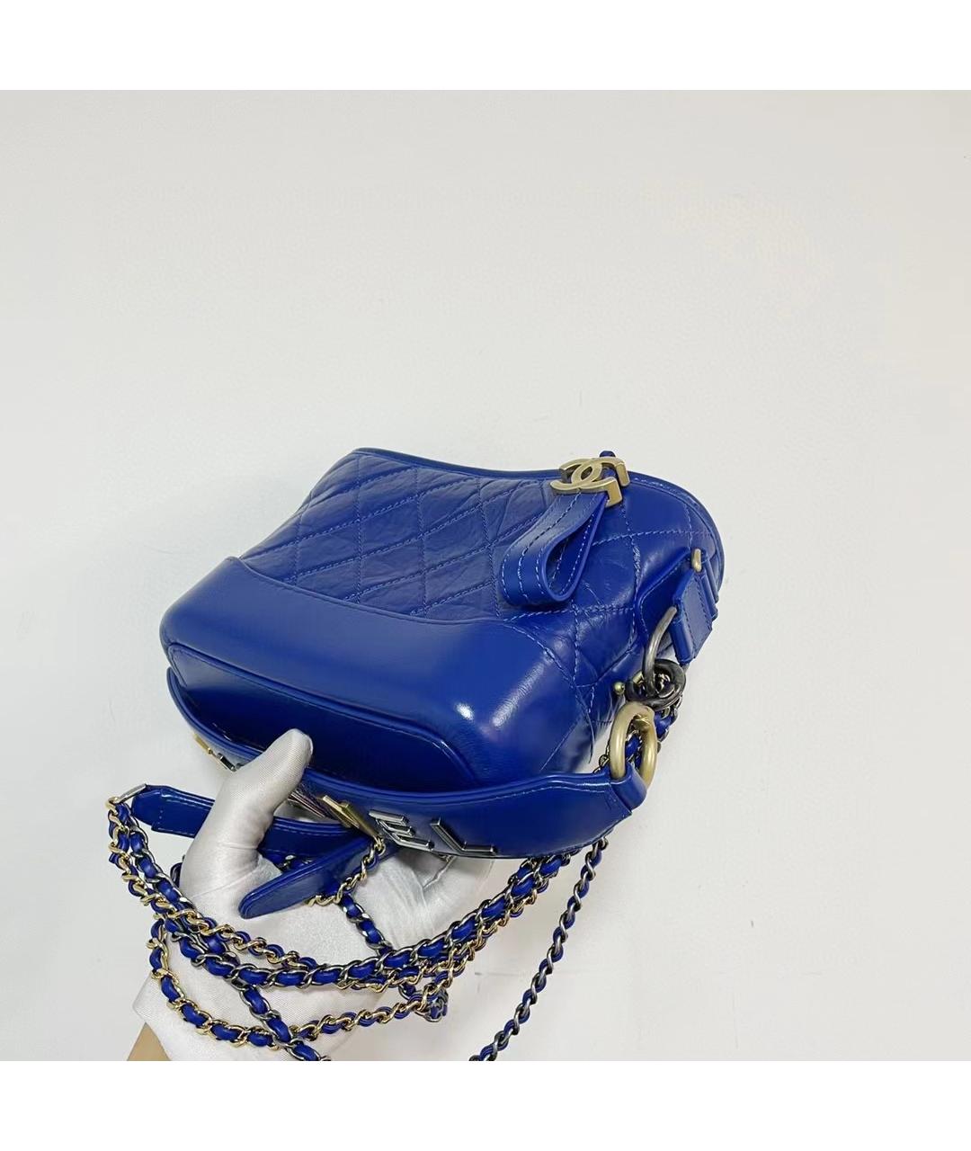 CHANEL PRE-OWNED Синяя кожаная сумка через плечо, фото 5