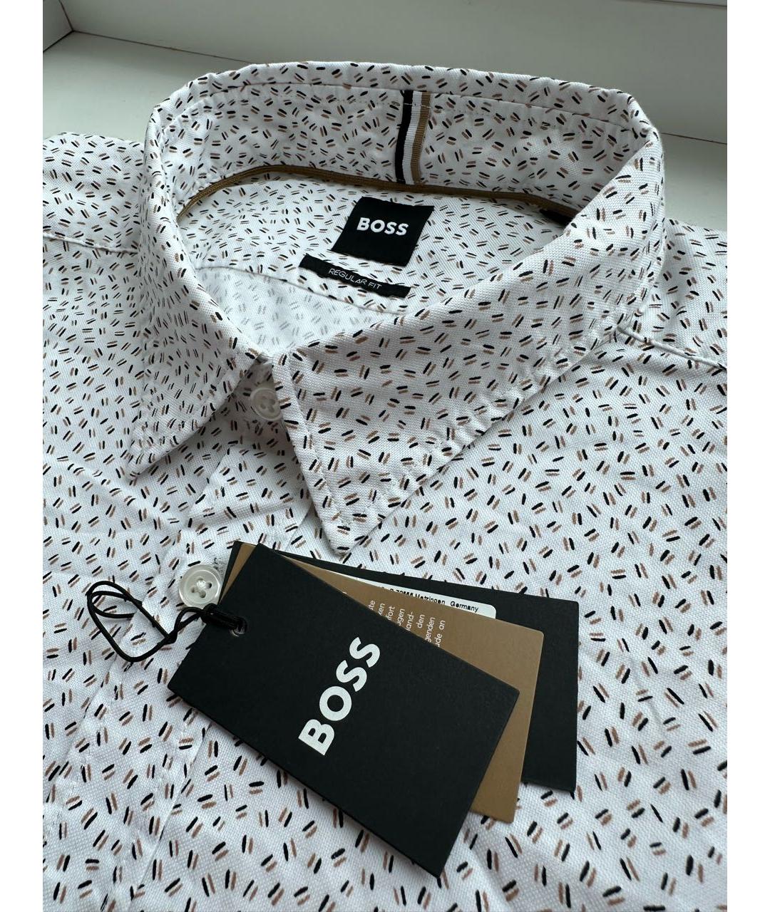 HUGO BOSS Белая хлопковая кэжуал рубашка, фото 8