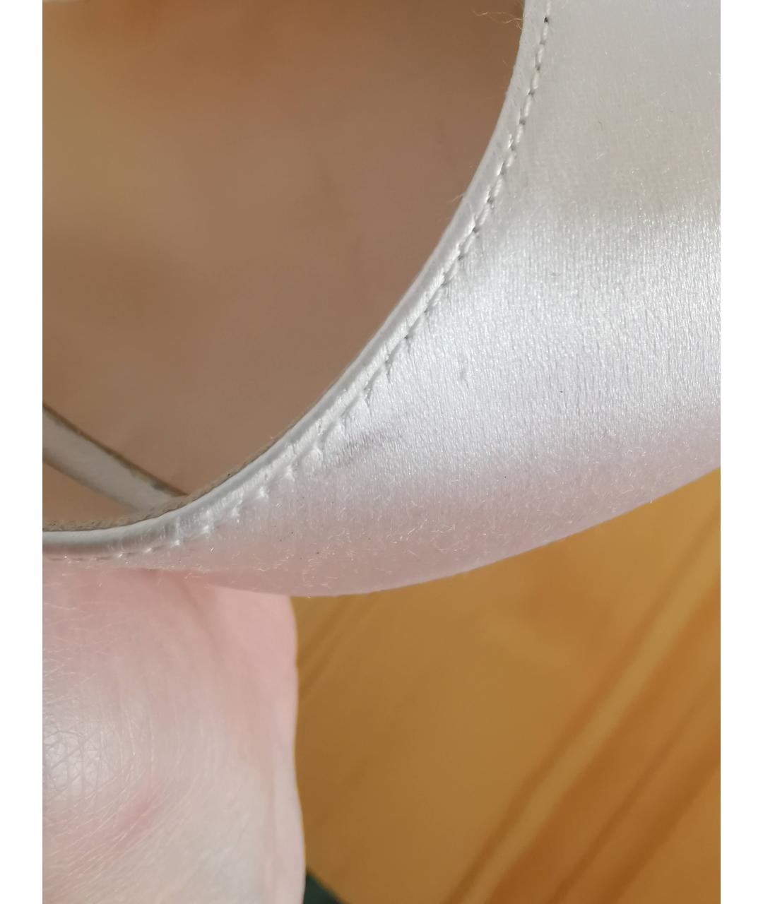 JIMMY CHOO Белые кожаные босоножки, фото 7