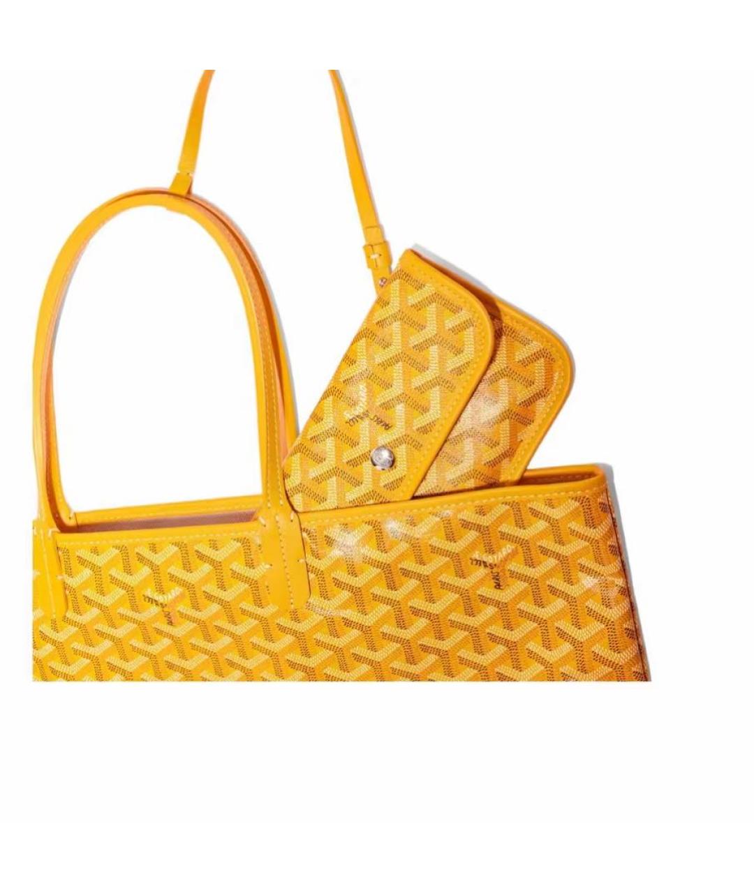 GOYARD Желтая кожаная сумка через плечо, фото 4