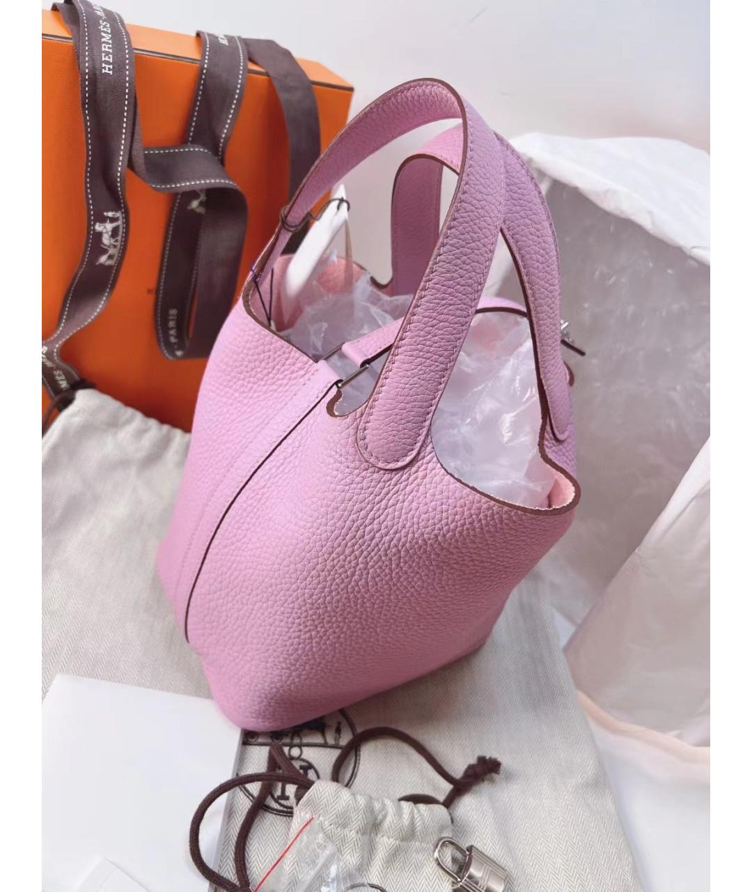 HERMES PRE-OWNED Розовая кожаная сумка с короткими ручками, фото 3