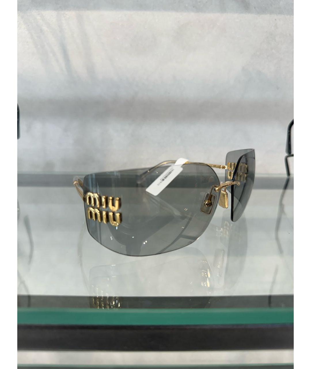 MIU MIU Серые металлические солнцезащитные очки, фото 4