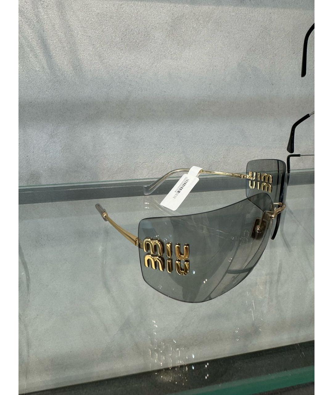 MIU MIU Серые металлические солнцезащитные очки, фото 2