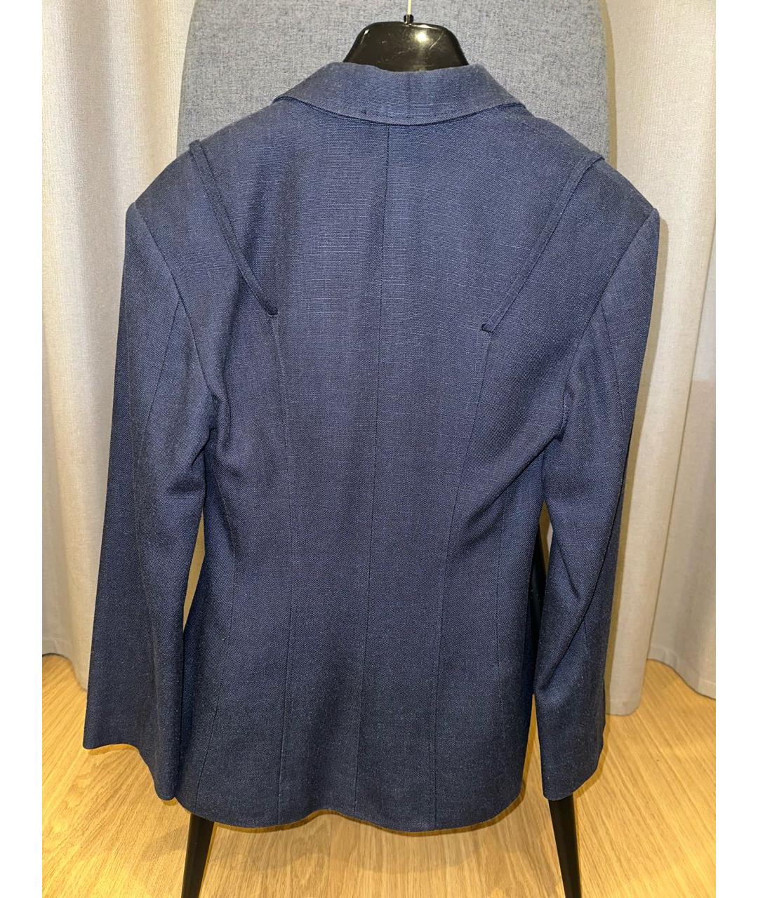 JACQUEMUS Темно-синий льняной жакет/пиджак, фото 2