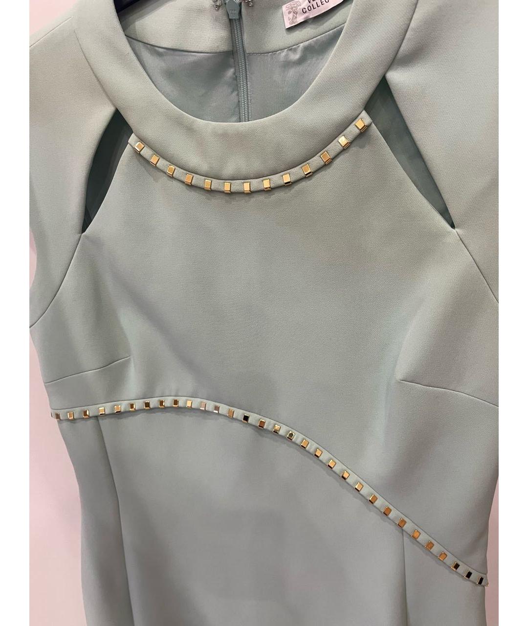 VERSACE COLLECTION Бирюзовое полиэстеровое платье, фото 4