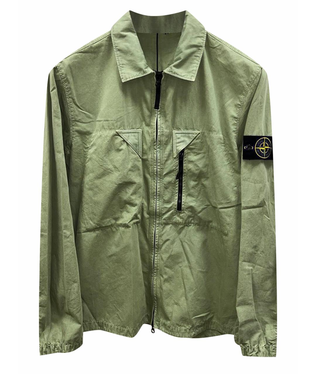 STONE ISLAND Хаки хлопковая куртка, фото 1