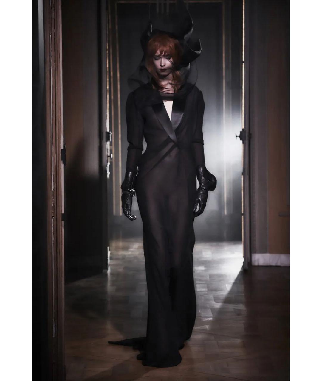 OLIVIER THEYSKENS Черное шелковое вечернее платье, фото 5