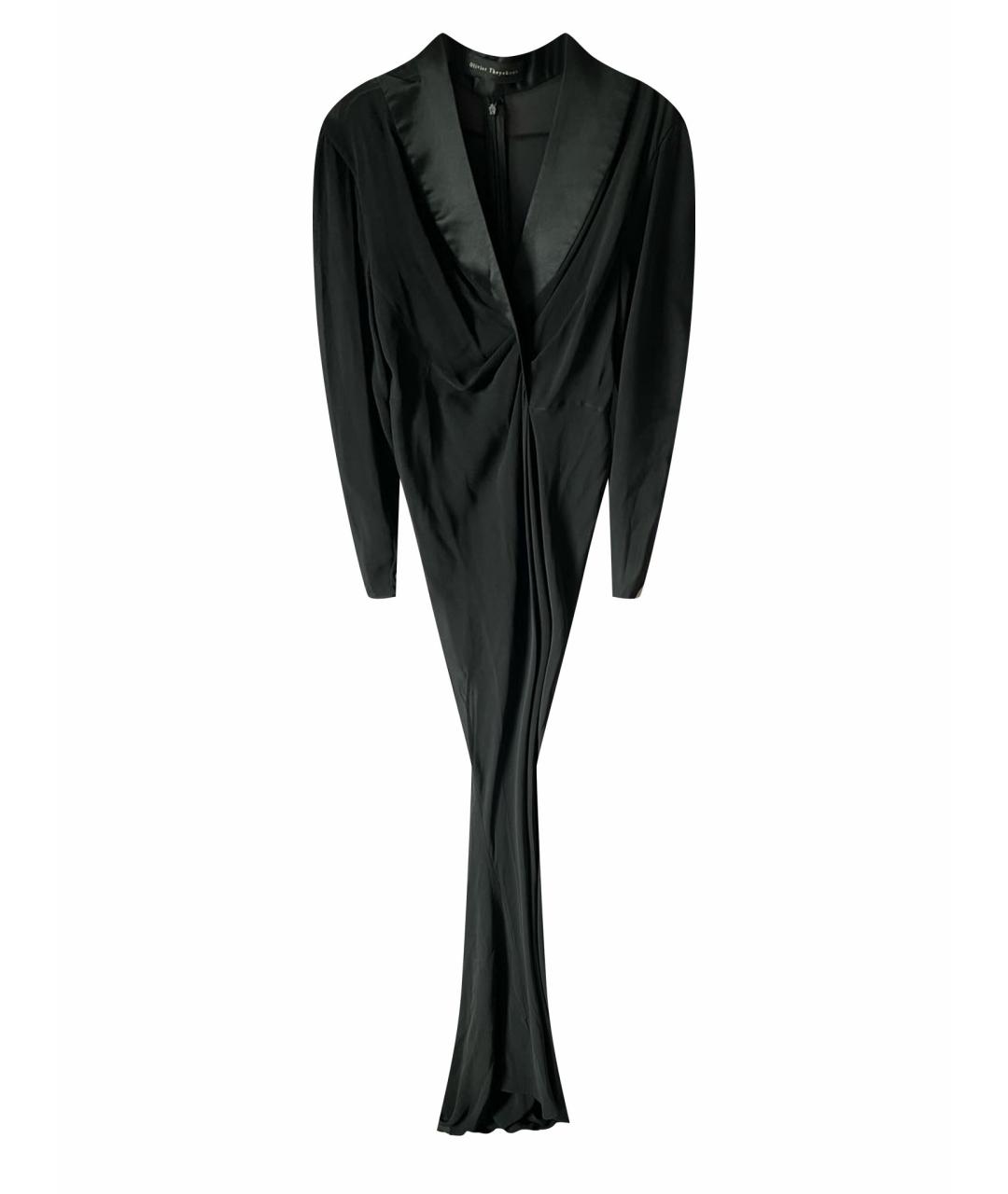 OLIVIER THEYSKENS Черное шелковое вечернее платье, фото 1