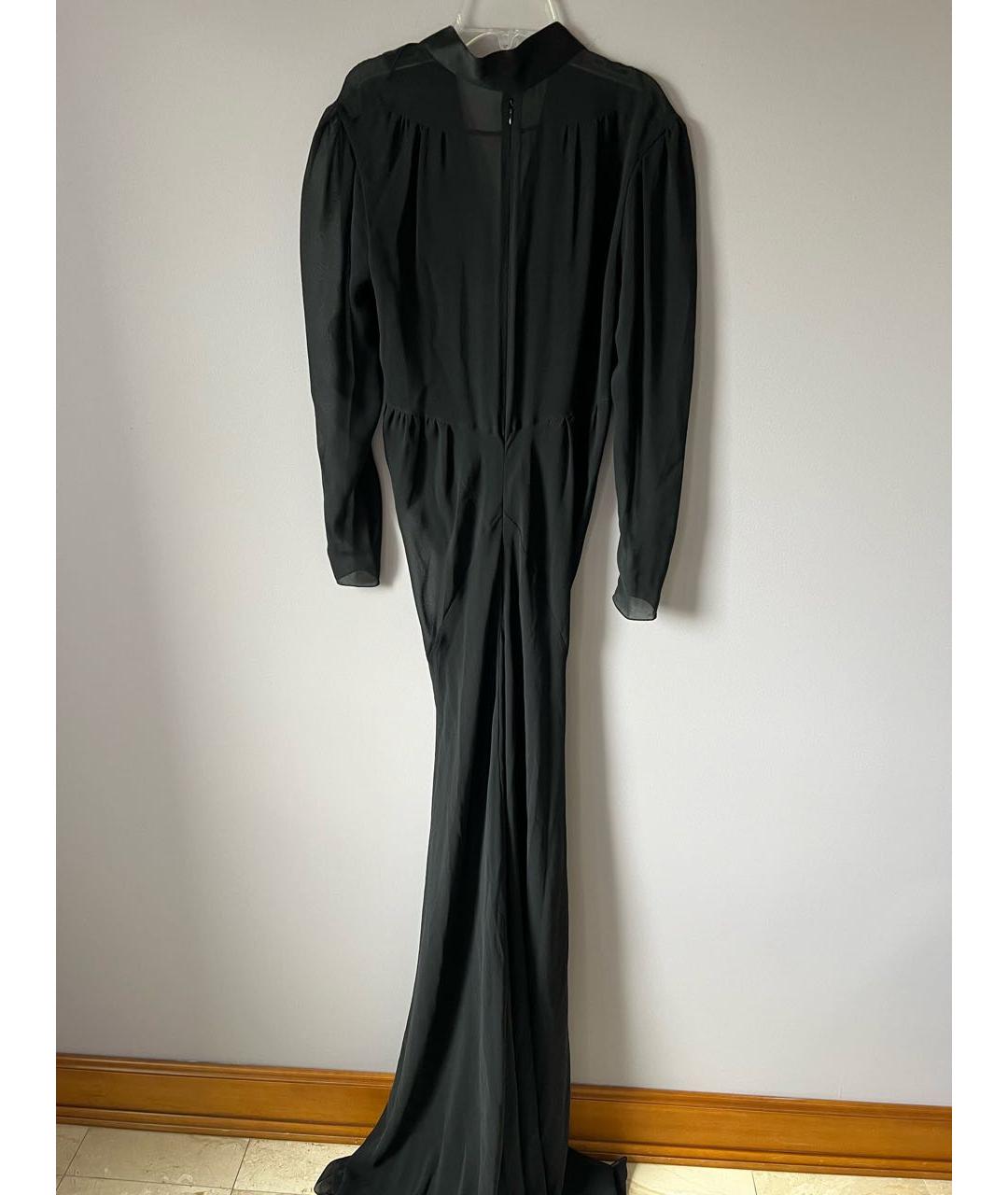 OLIVIER THEYSKENS Черное шелковое вечернее платье, фото 3
