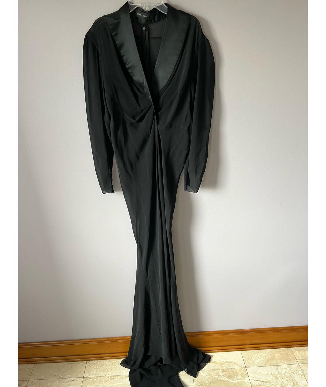 OLIVIER THEYSKENS Черное шелковое вечернее платье, фото 6