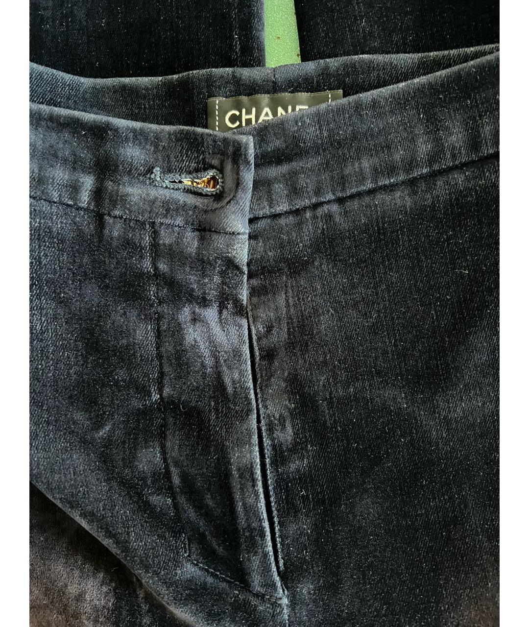 CHANEL Черные хлопковые прямые джинсы, фото 5