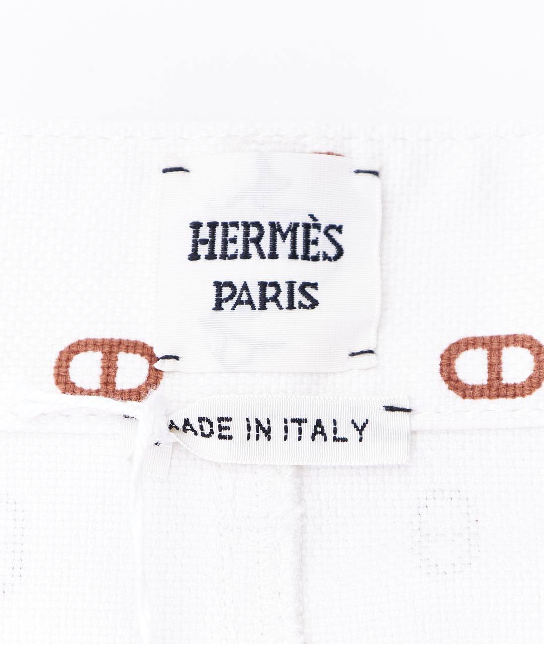 HERMES Белые хлопковые прямые джинсы, фото 5