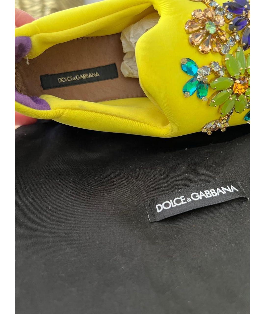 DOLCE&GABBANA Желтые неопреновые кроссовки, фото 6