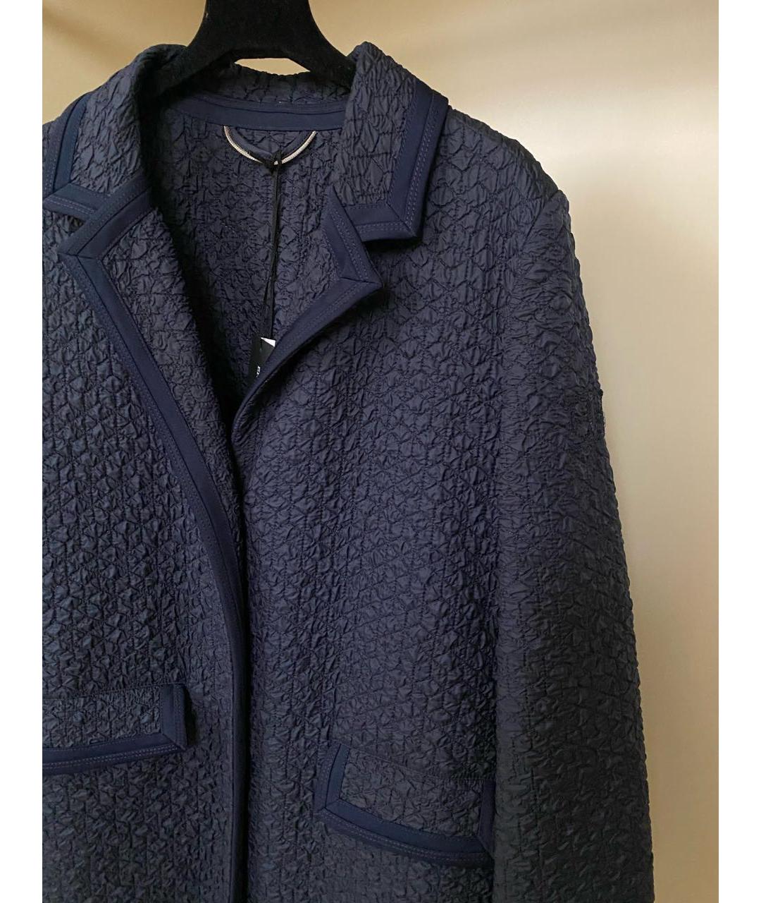 ERMANNO SCERVINO Темно-синее полиэстеровое пальто, фото 6
