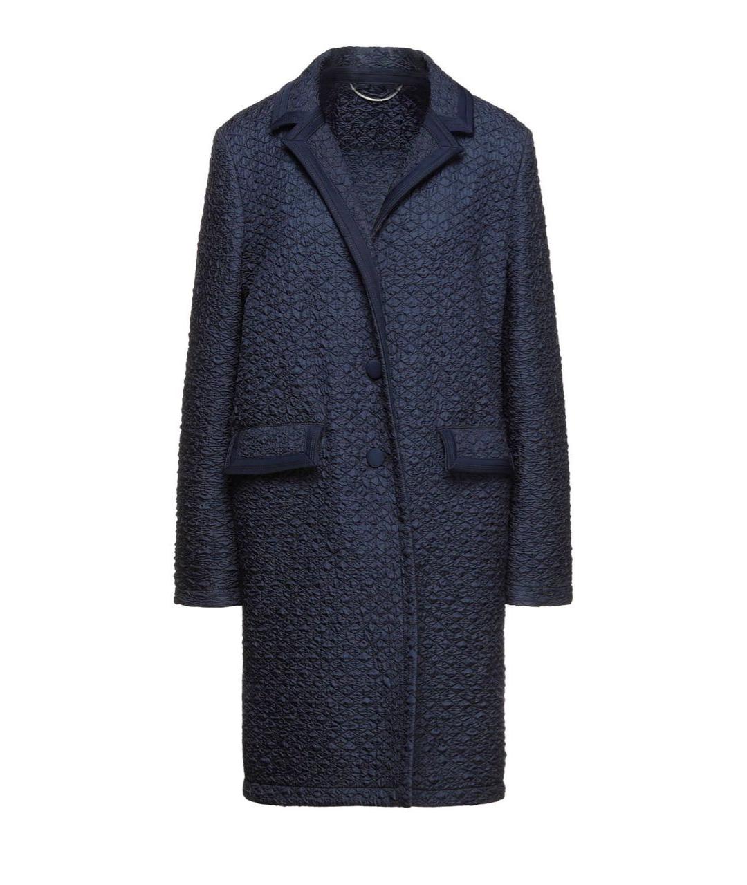 ERMANNO SCERVINO Темно-синее полиэстеровое пальто, фото 1