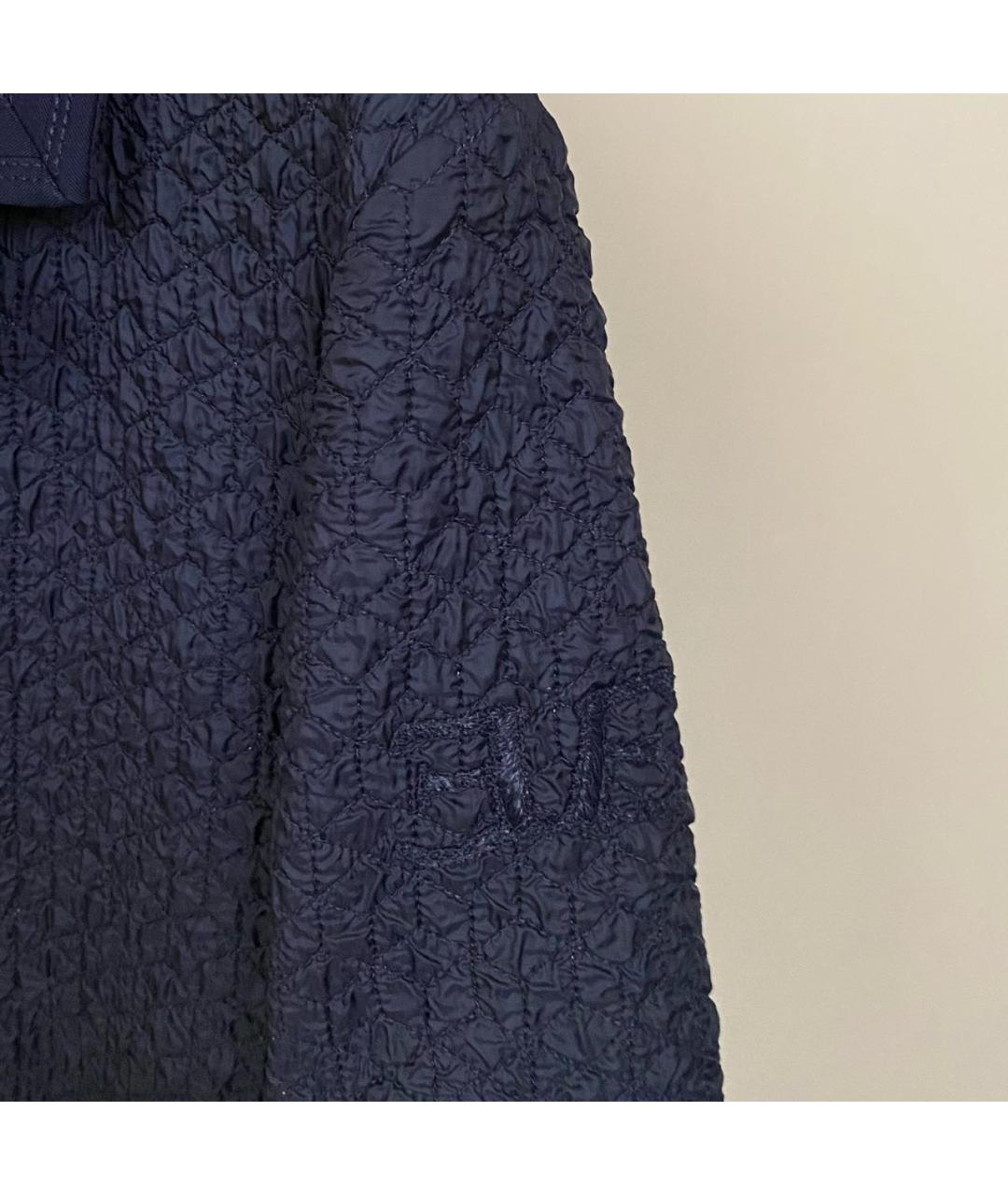 ERMANNO SCERVINO Темно-синее полиэстеровое пальто, фото 7