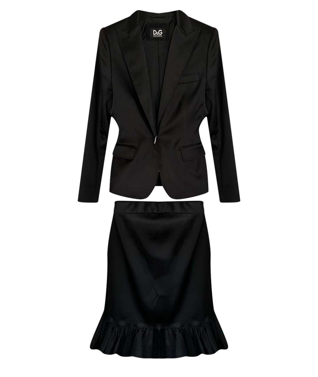 DOLCE&GABBANA Черный ацетатный костюм с юбками, фото 1