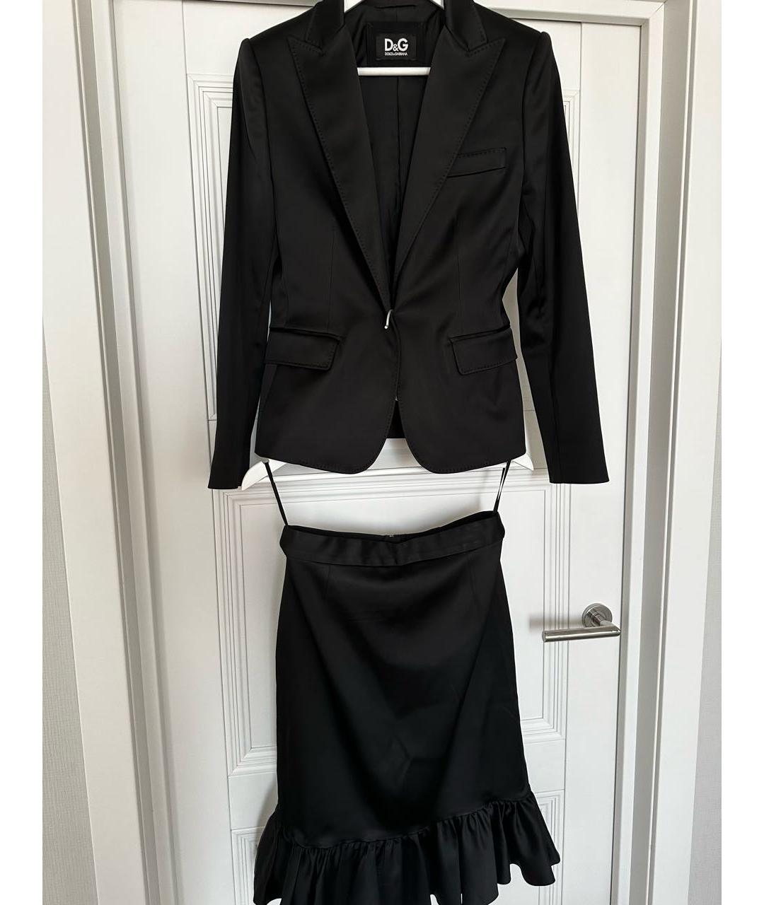 DOLCE&GABBANA Черный ацетатный костюм с юбками, фото 8