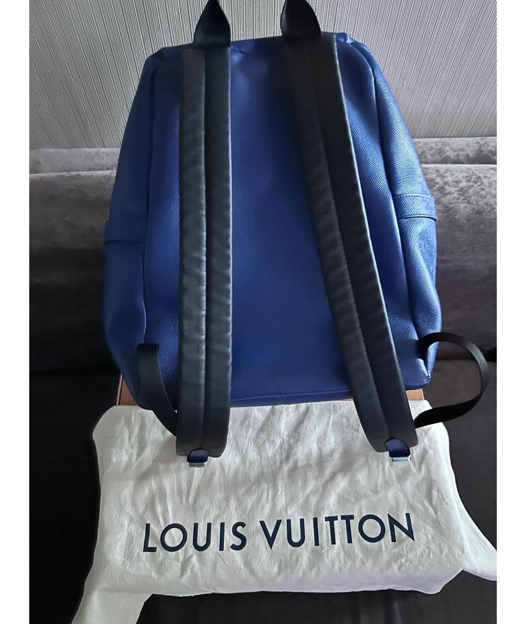 LOUIS VUITTON Темно-синий кожаный рюкзак, фото 3
