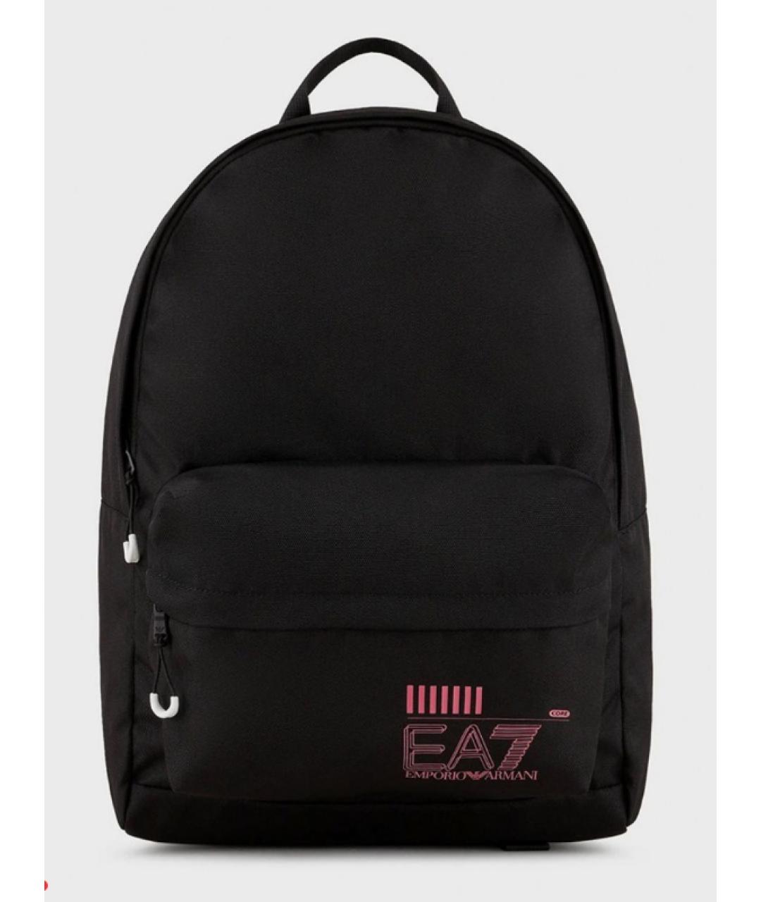 EA7 Черный синтетический рюкзак, фото 7