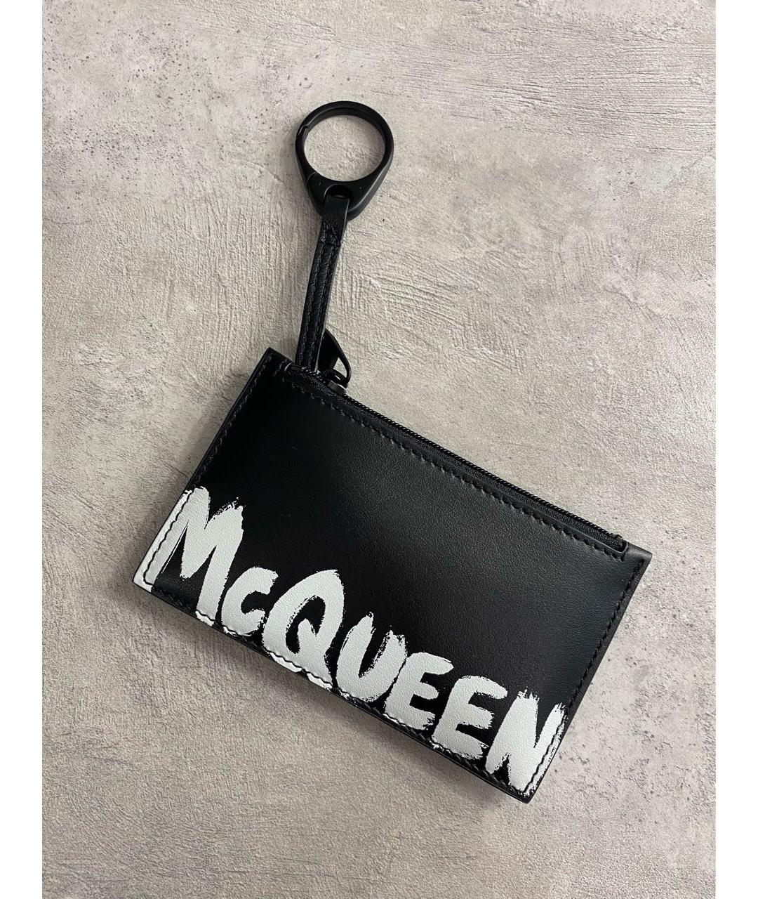 ALEXANDER MCQUEEN Черный кожаный кардхолдер, фото 5