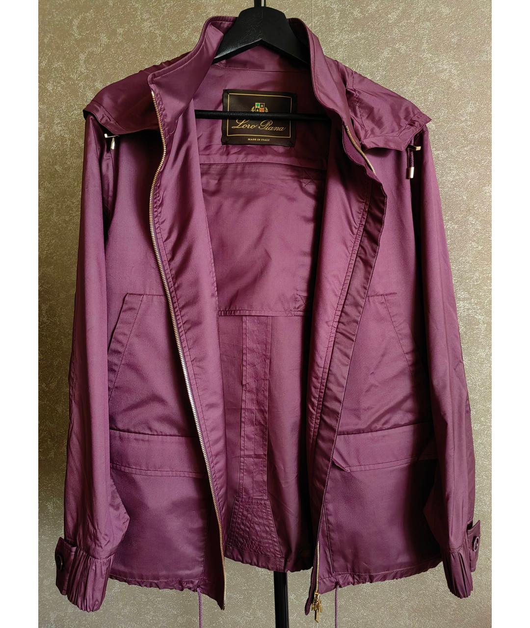 LORO PIANA Бордовая шелковая куртка, фото 3