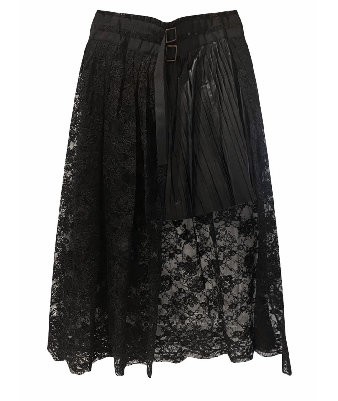 LIU JO Черная кружевная юбка миди, фото 1