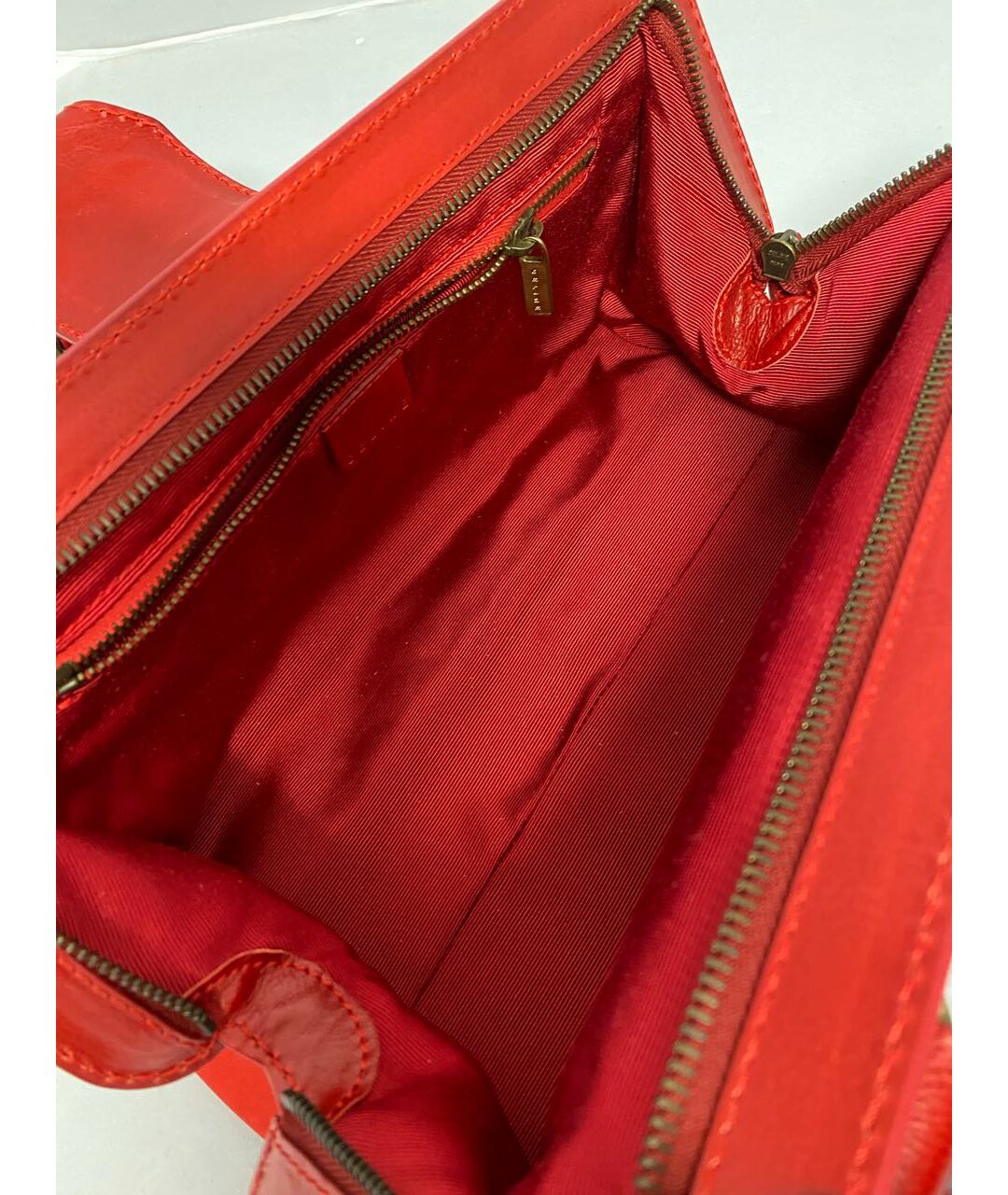 CELINE VINTAGE Красная кожаная сумка тоут, фото 4