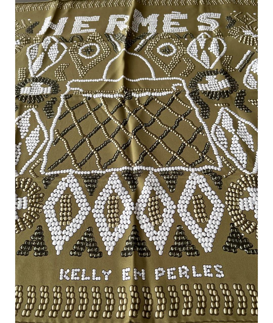 HERMES PRE-OWNED Зеленый шелковый платок, фото 4