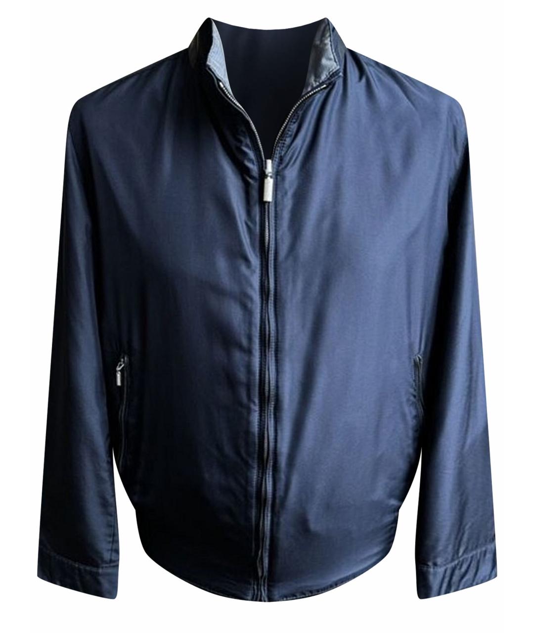 BRIONI Синяя шелковая куртка, фото 1