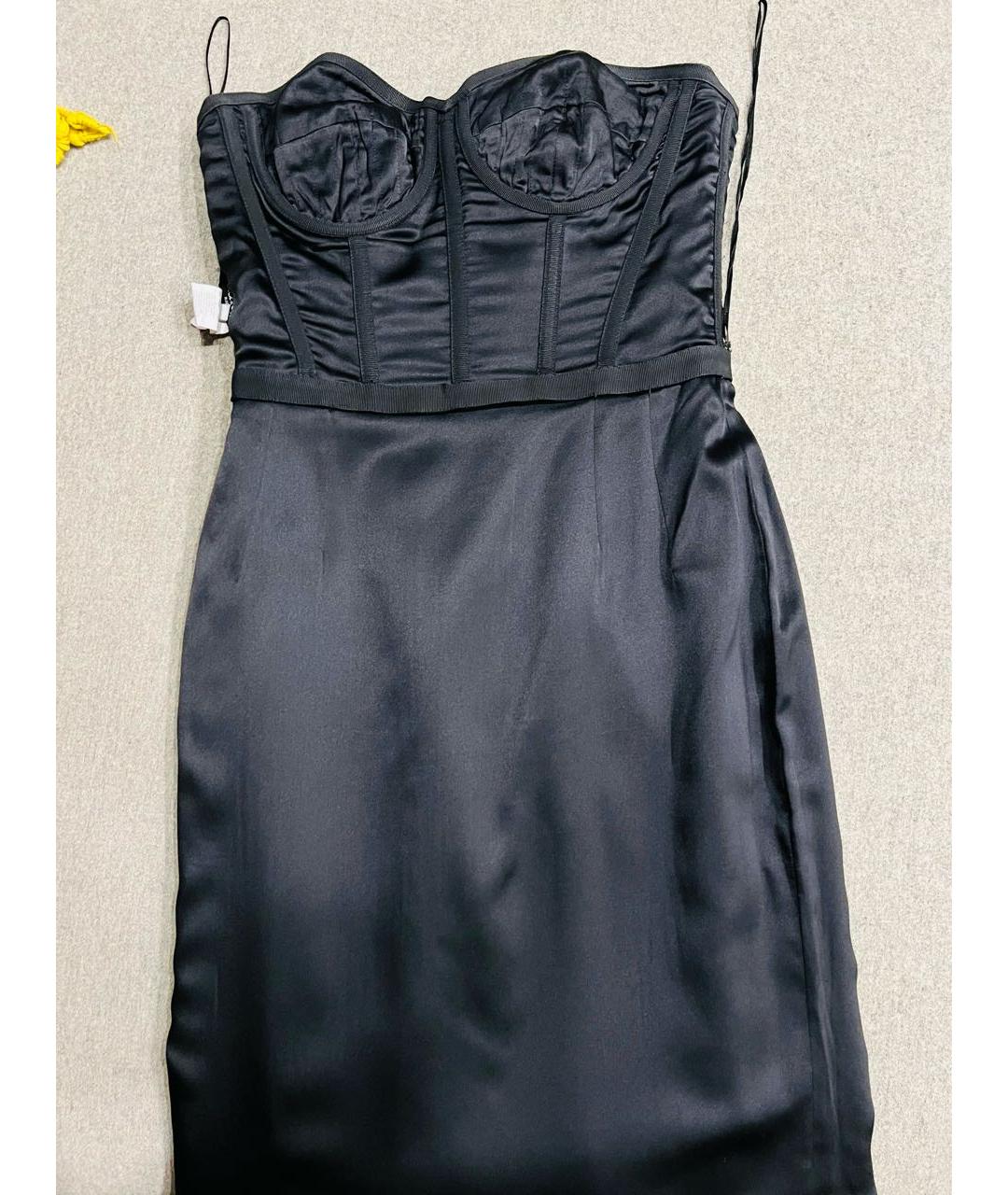 DOLCE&GABBANA Черное шерстяное коктейльное платье, фото 3
