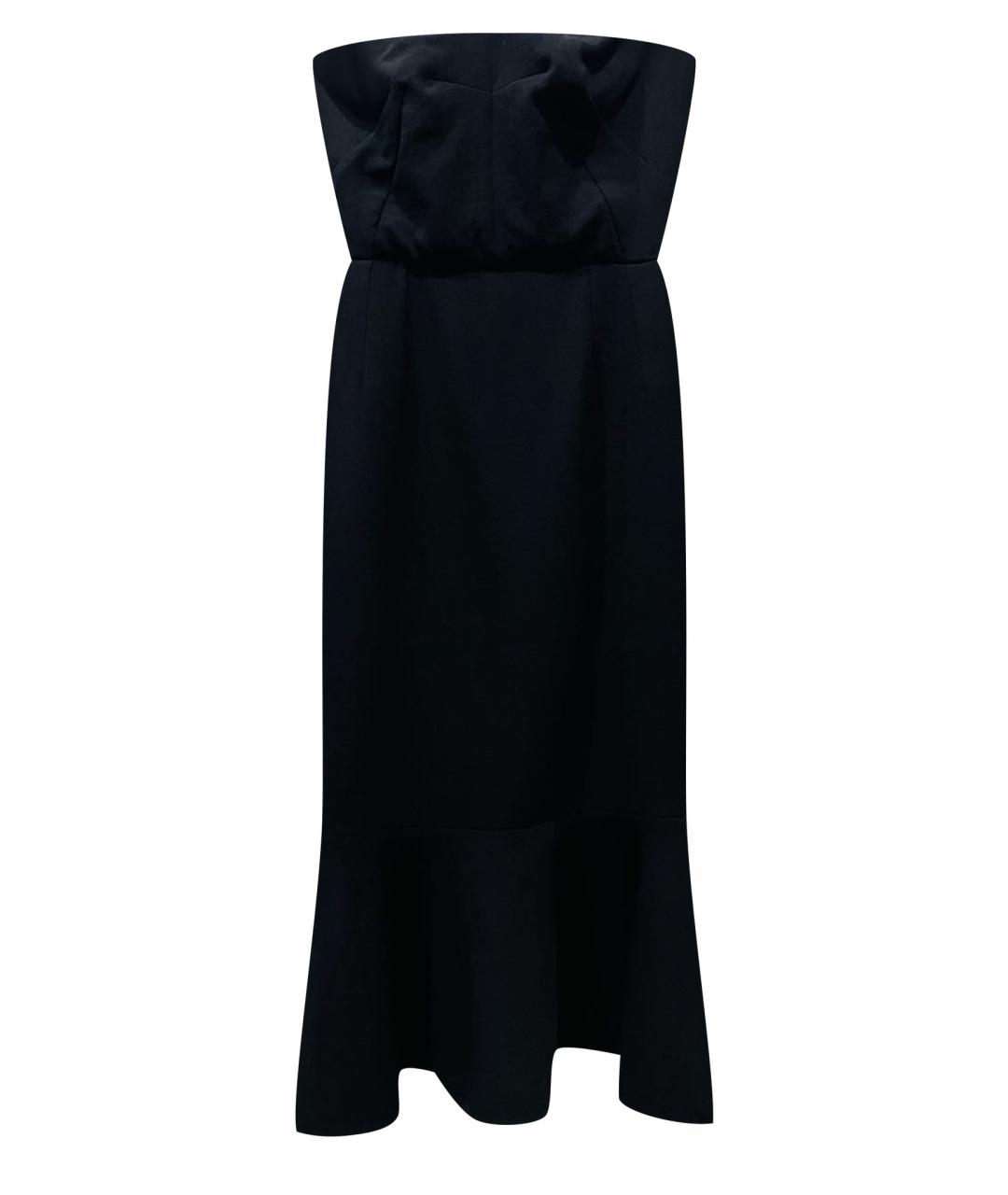 DOLCE&GABBANA Черное шерстяное коктейльное платье, фото 1