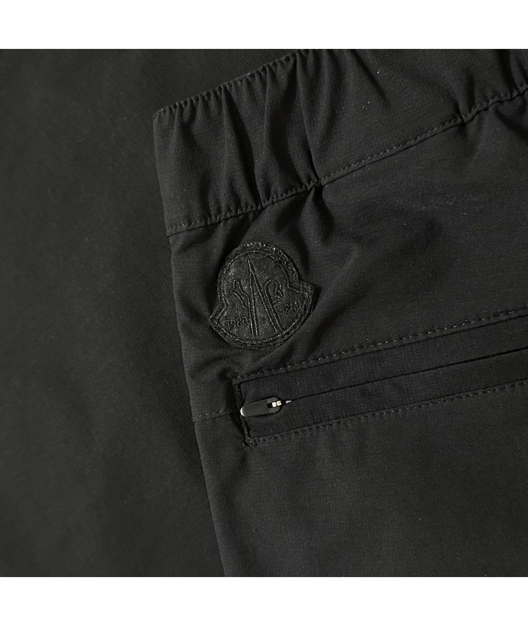 MONCLER Черные полиэстеровые повседневные брюки, фото 5