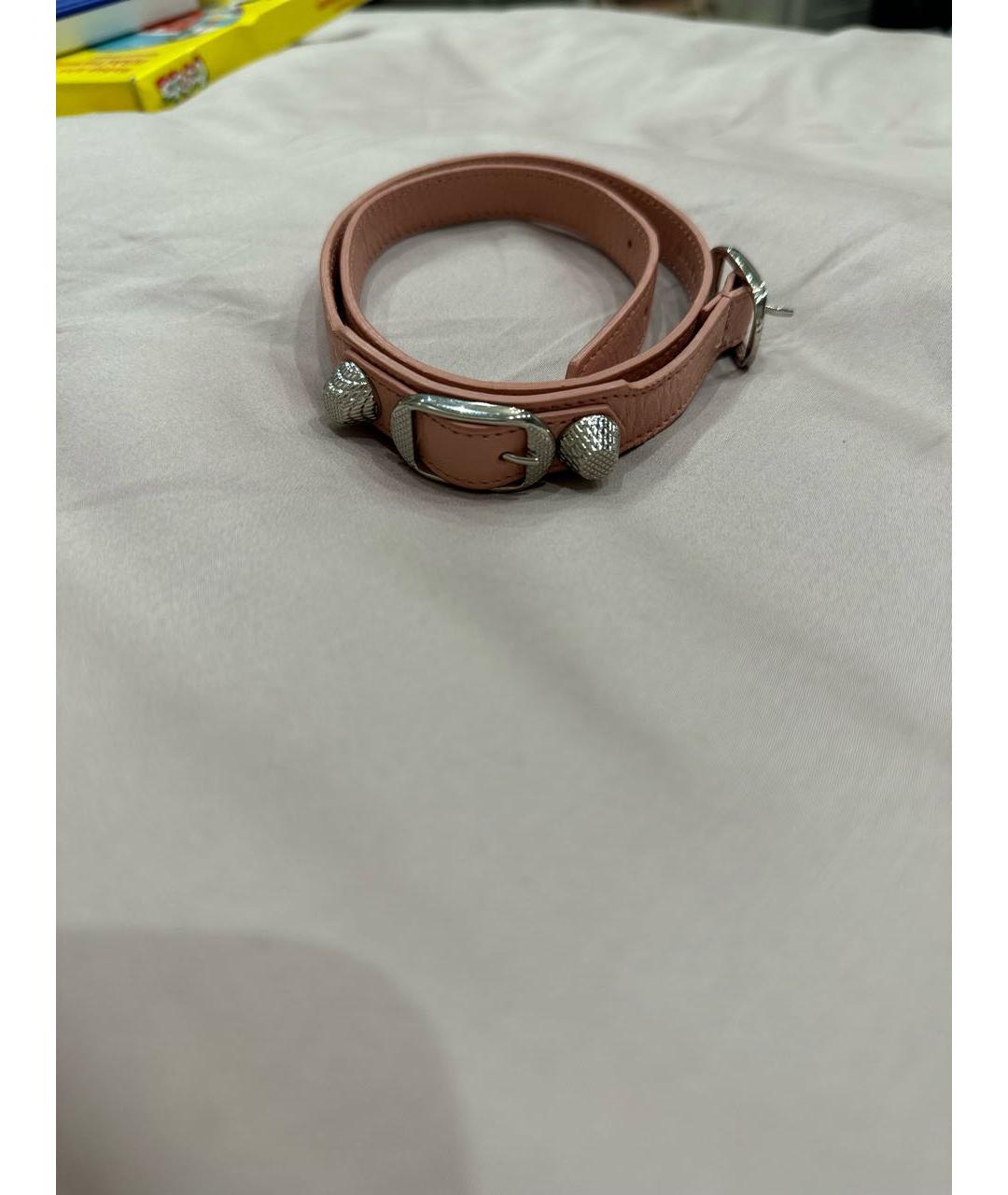 BALENCIAGA Розовый кожаный браслет, фото 5
