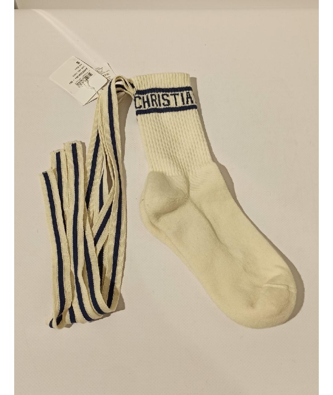 CHRISTIAN DIOR Бежевые носки, чулки и колготы, фото 5