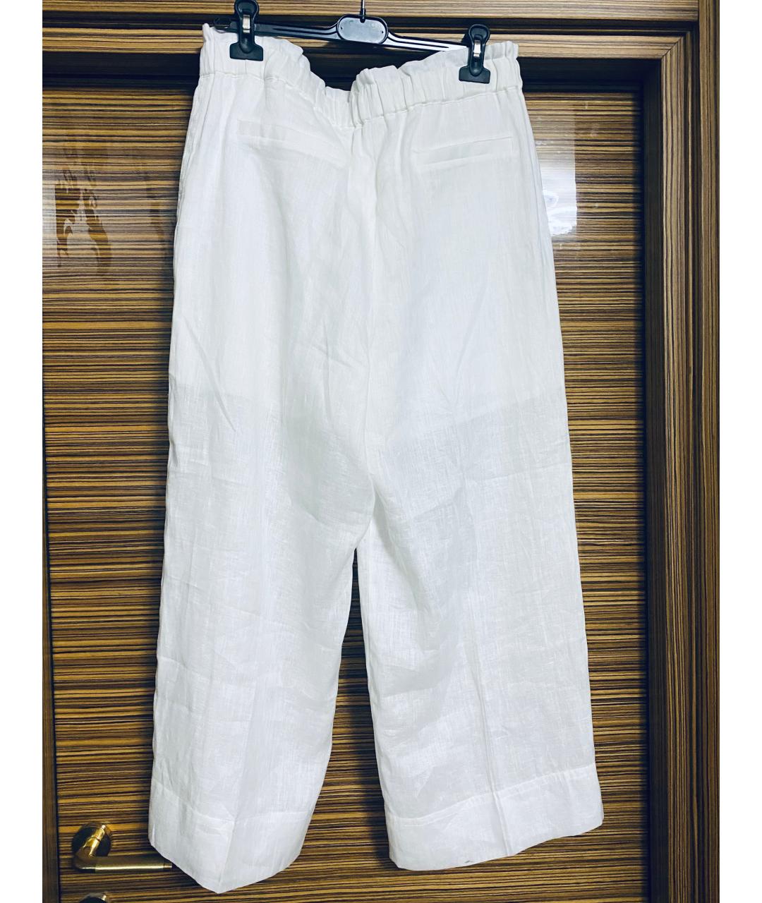 ESCADA Белые льняные прямые брюки, фото 2