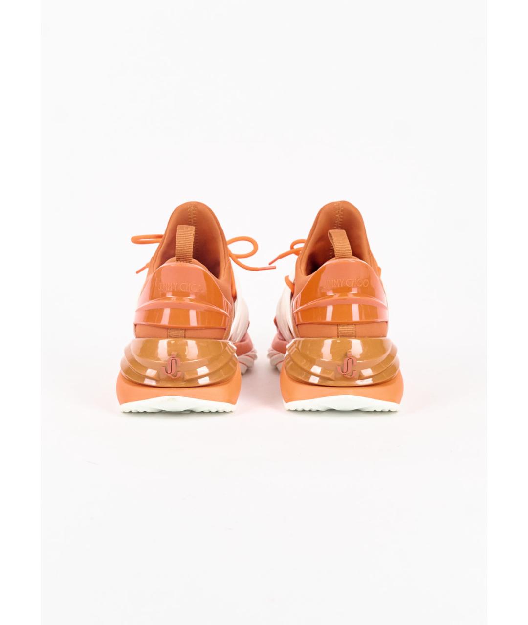 JIMMY CHOO Оранжевое текстильные кроссовки, фото 4
