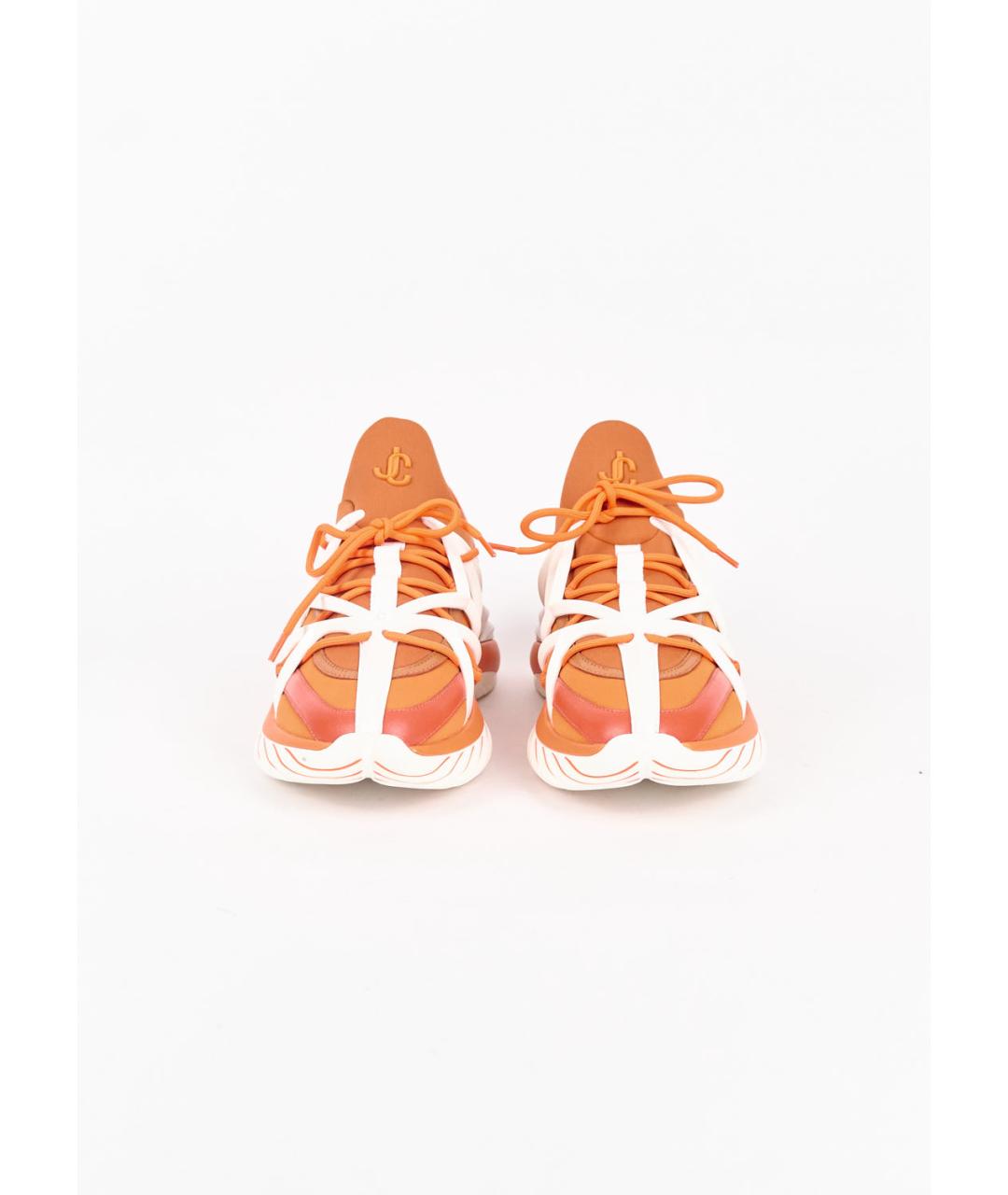 JIMMY CHOO Оранжевое текстильные кроссовки, фото 2